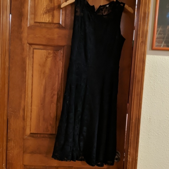 Navy blue floral lace dress - Picture 1 of 2